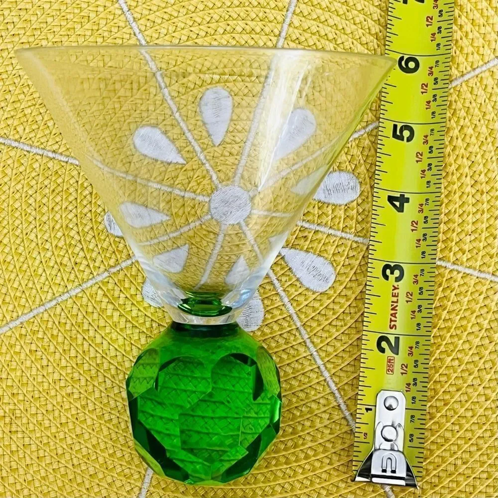 Set Of 2 Martini, Vodka Cocktail Bottom Bubble Glasses